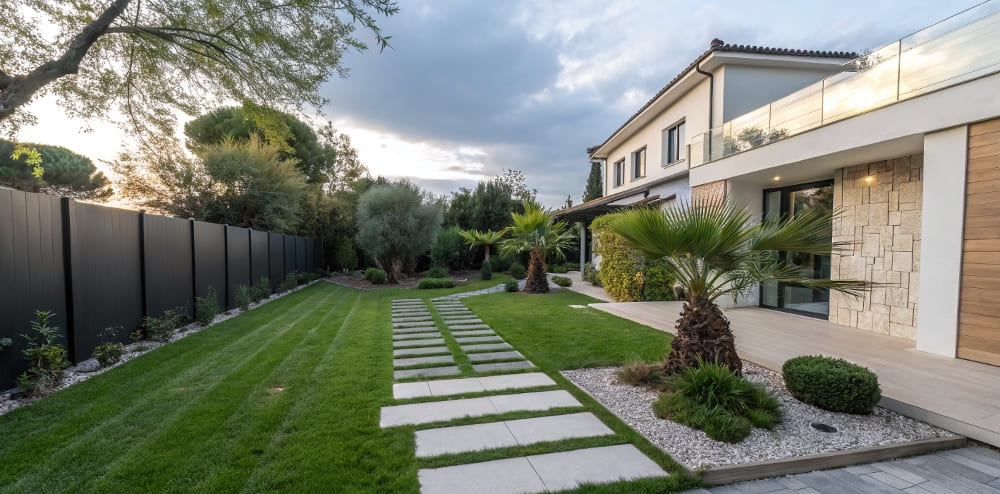 jardin maison moderne